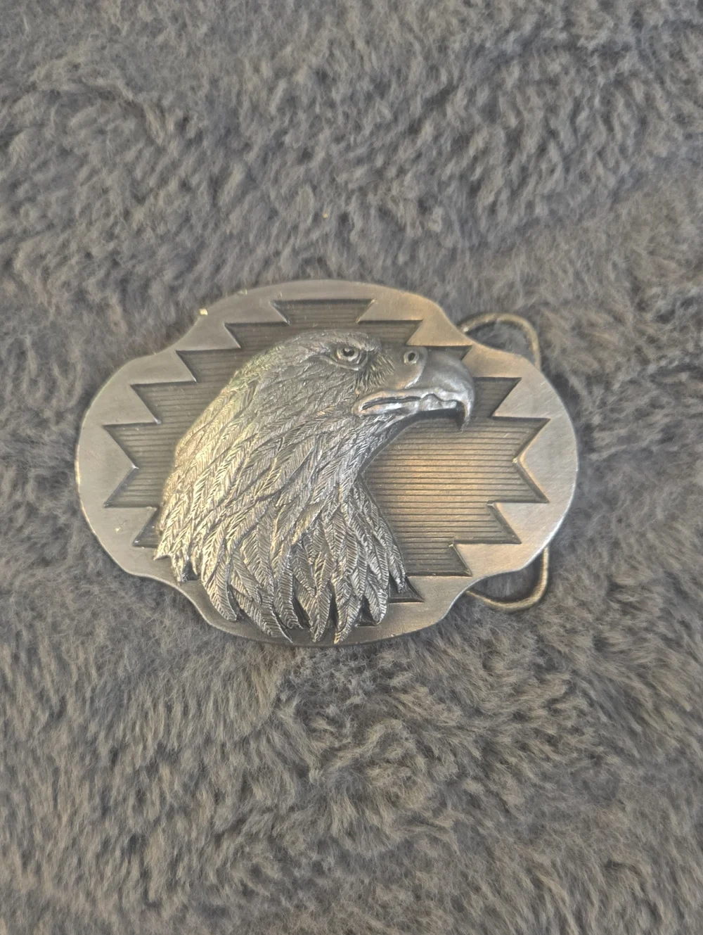 Silver Eagle Head Western Belt Buckle - Men'saccessory